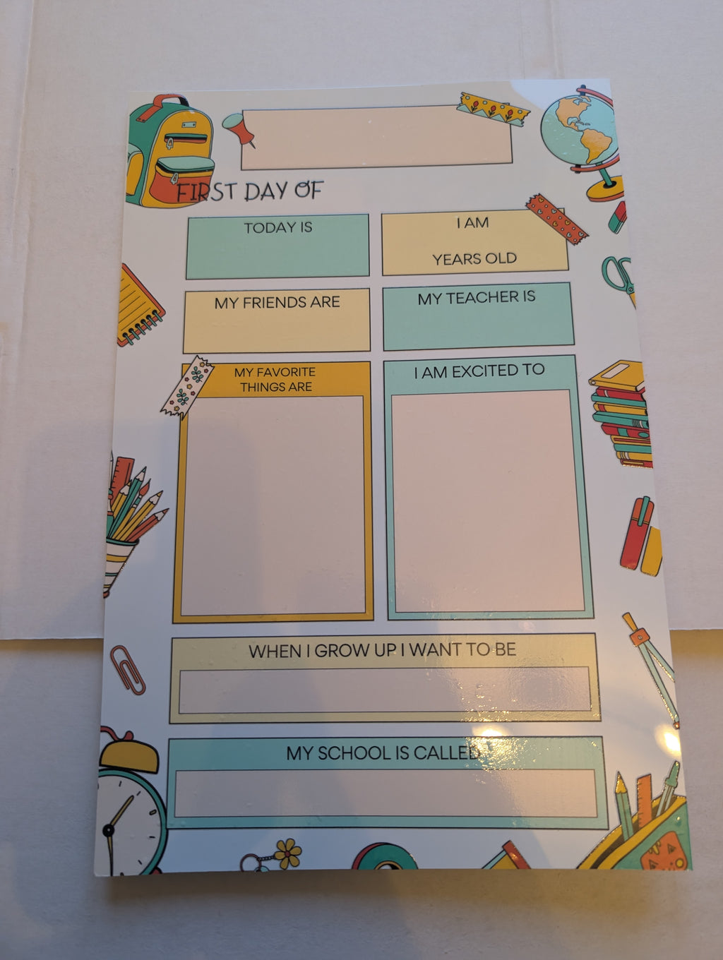 My First Day of School Board