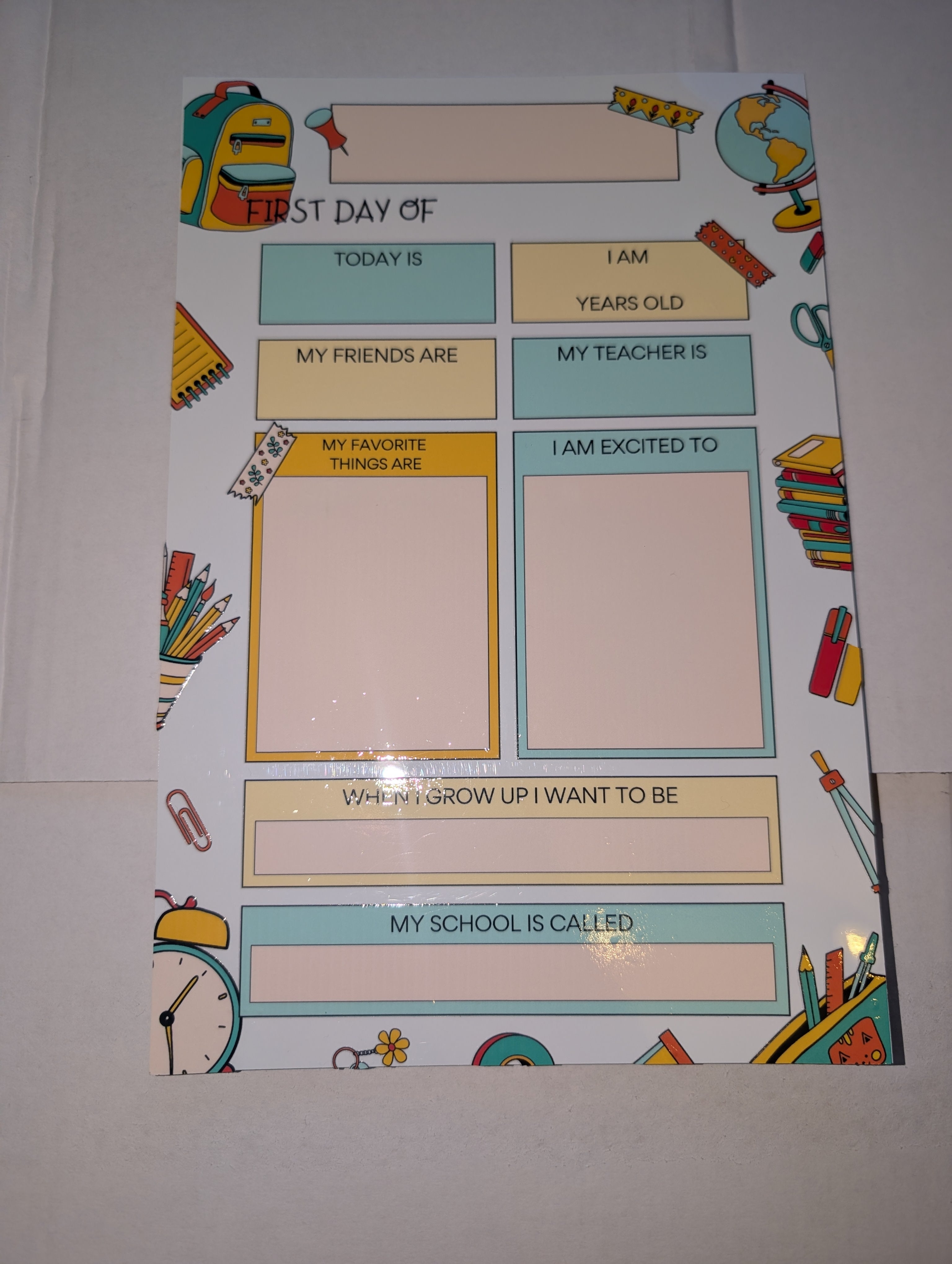 My First Day of School Board
